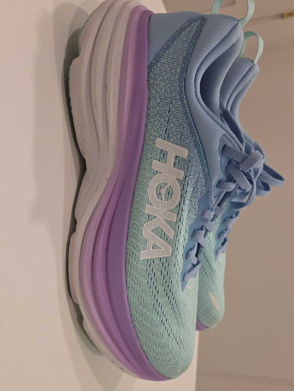Hoka Bondi 8 Women's Mint Green & Lavender Running Sneakers